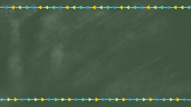 Hand Drawn Doodle Arrow Border on Blackboard Set