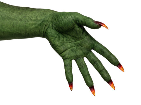 Green monster hand displaying sharp long claws