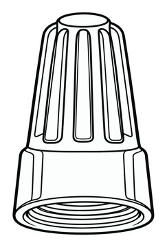 Black and white wire nut connector icon
