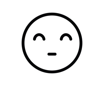 Calm neutral face emoji vector icon, relaxed expressionless reaction symbol for UI