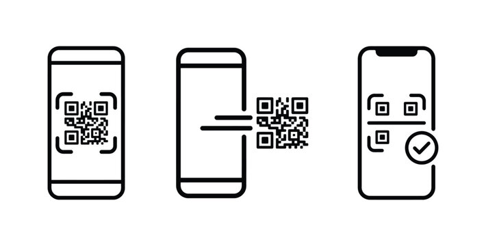 mobile phone scanning and verifying QR codes in a sequential process