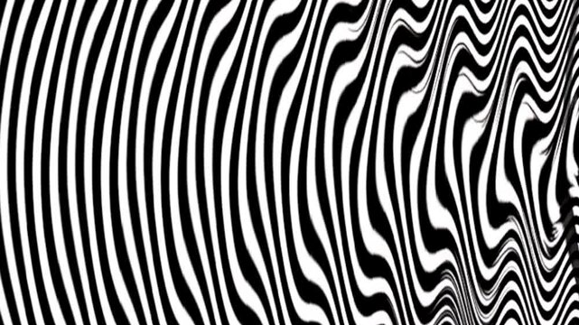 Abstract Black and White Wavy Optical Illusion Lines Background   