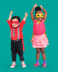 Full body portrait of little kids in a casual superhero costume © Rawpixel.com