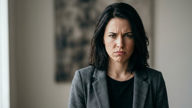 Serious Professional Business Woman Looking Annoyed