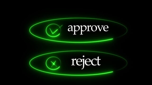 Motion graphics of approve or reject concept Choices between right and wrong symbols concept on the transparent background. Yes or No decisions, crisis decision making