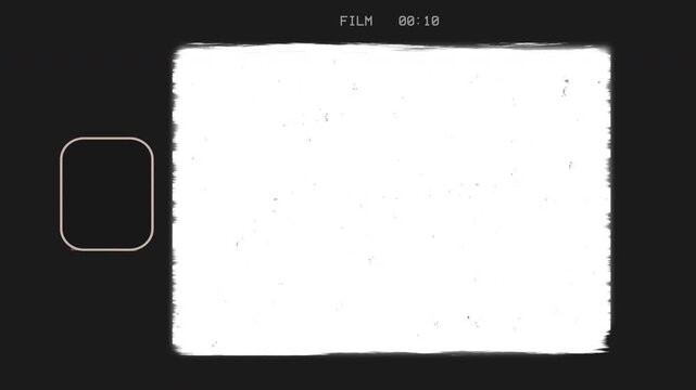 Negative Super 8mm film with grain, dust and scratches on white. Use opacity or screen mode to loop it over video. Great for retro templates and edits