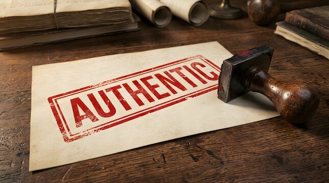 Authentic stamp on vintage paper