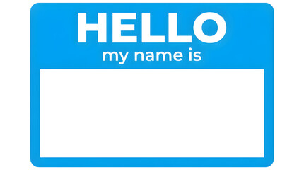 Blank name tag with hello text isolated on transparent background © Every Thing 