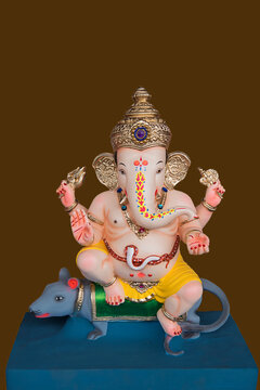 Lord Ganesha or Ganapati Idol, Hindu God, Hindu deity, Ganesh festival, Pune, Maharashtra, India.