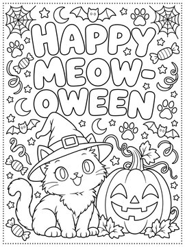 happy halloween coloring sheet printable for kids - coloring pages 