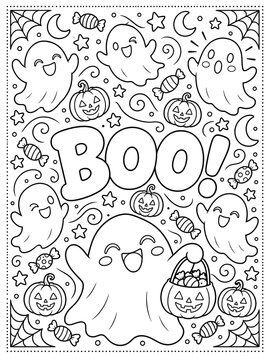 happy halloween coloring sheet printable for kids - coloring pages 
