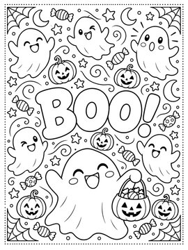 happy halloween coloring sheet printable for kids - coloring pages 