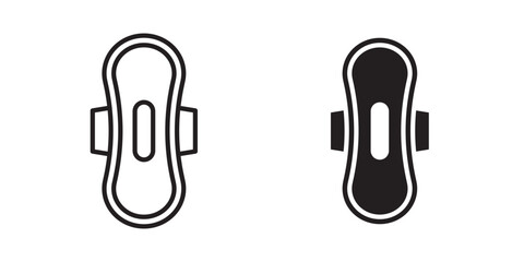 Hygienic pad icon flat outline in black © Warpiya