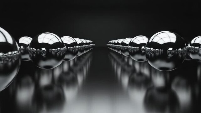 The Image Is A Black And White Photograph Of A Group Of Spherical Objects