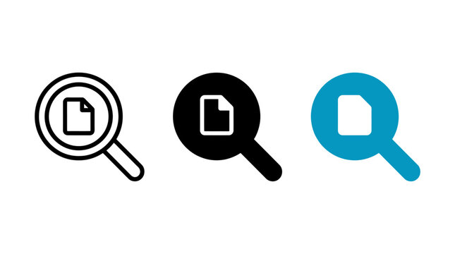 Search document icon set vector illustration graphic design element symbols