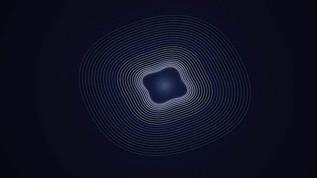 Abstract Geometric Pulsing Ripple Background Featuring Concentric Rounded Square Lines Moving In Loop