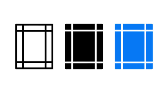 Page margins icon design vector set for layout and formatting documents