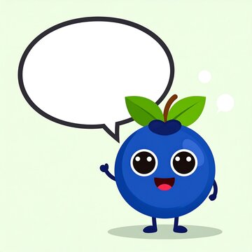 Blue cartoon penguin with green leaf on head isolated.