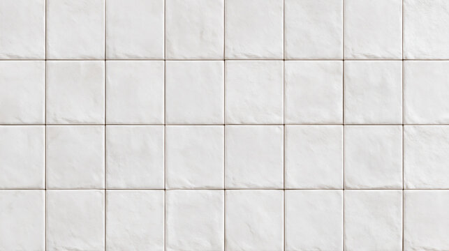 Seamless white ceramic square tiles wall background texture