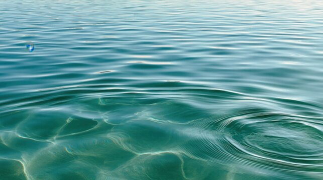 Calm turquoise water surface with gentle ripples and clear underwater patterns under bright even lighting