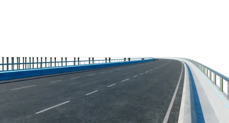 3d rendering Curving highway bridge overpass with transparent background © jamesteoh.art
