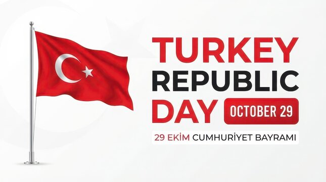Turkey republic day flag waving celebration design