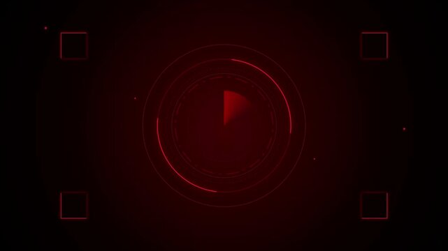 5 Second Countdown Timer Animation on Minimalist Red Background, 5 to 0 Countdown Sequence, Digital Number Countdown from Five to Zero