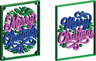 Festive holiday greetings two vibrant snowy christmas designs with colorful typography and floral elements © Sajminnahar