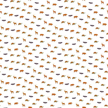 Pattern of Deer, Boars, Turtles, and Bats