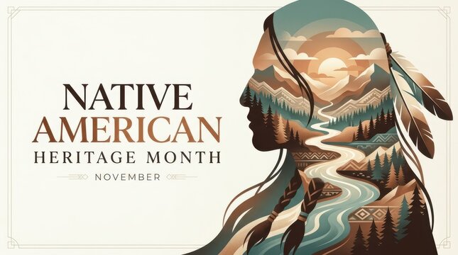 Native American Heritage Month silhouette portrait