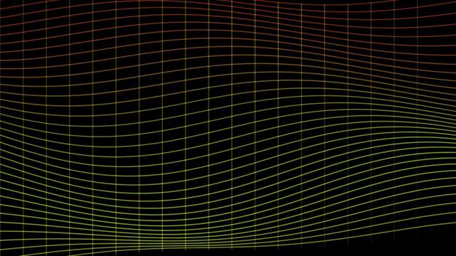 Abstract digital wave grid background, glowing neon lines motion futuristic technology data flow animation, seamless loop