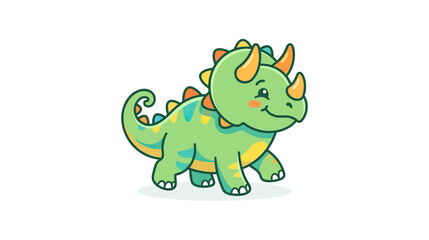 Obraz premium Cute Kawaii Dinosaur Illustration Isolated