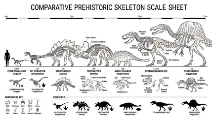 Dinosaur Skeleton Comparison Chart © Ruit