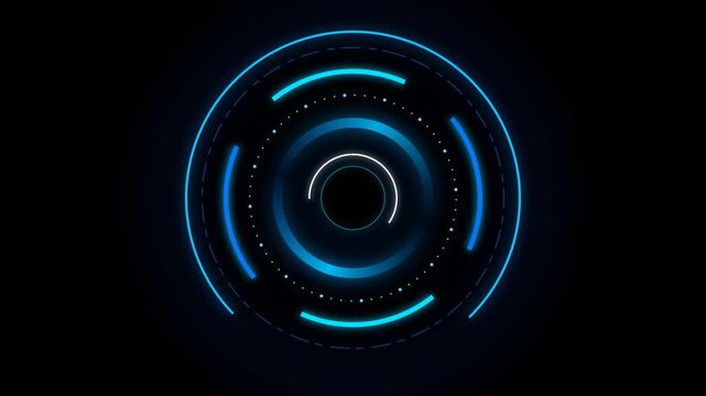 Abstract Holographic Cybernetic Target Ring Seamless Motion Loop 4K