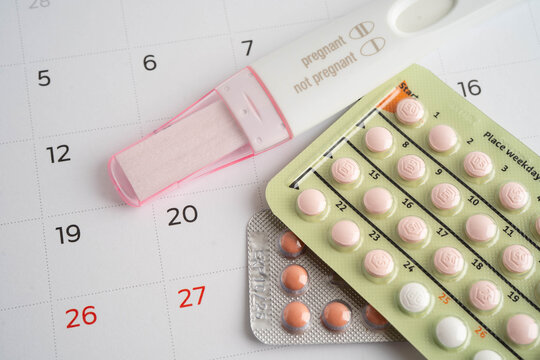 Pregnancy test for female of ovulation day, fetus, maternity, childbirth, birth control.