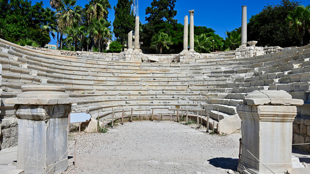 Ancient Roman Theater in Alexandria, Egypt, View from Ground Level