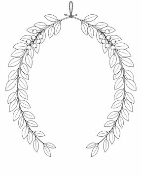 Elegant laurel leaf wreath illustration for awards ceremonies and