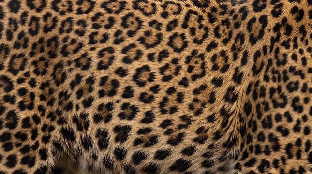 Close-up of Leopard Fur with Distinct Spots and Golden Tones