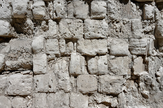 Ancient Roman Era Stone Block Wall in Alexandria, Egypt