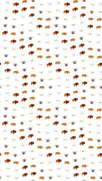 Bison and Wild Boar Pattern with Koalas and Dog Bones