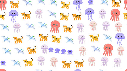Cute Cartoon Animals Pattern © yunanda