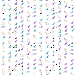 Cartoon dinosaurs and goats seamless pattern © sutinah