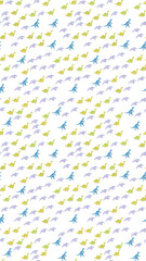 Cartoon Dinosaur and Pterodactyl Pattern © sutinah