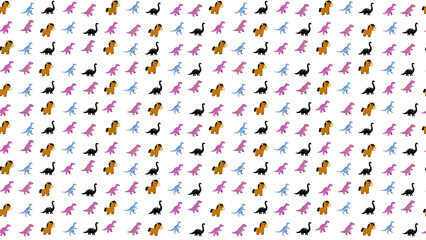 Cartoon Dinosaurs and Horses Repeating Pattern © sutinah