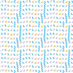 Cartoon dinosaurs and elephants pattern © samjo