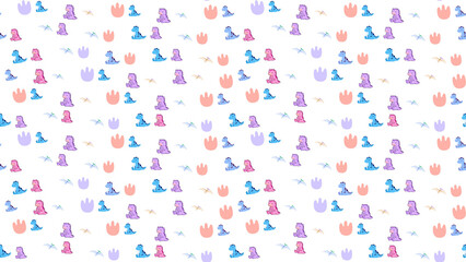 Cute cartoon dinosaur pattern on transparent background © kukisa