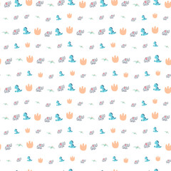 Cute Cartoon Elephants Dinosaurs Pattern © kukisa