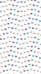 Cartoon butterflies and caterpillars pattern © diego