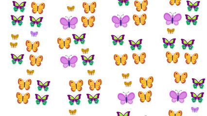 Pattern of colorful cartoon butterflies © rara