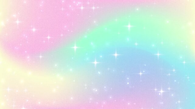 dreamy pastel rainbow gradient background with sparkling stars animation